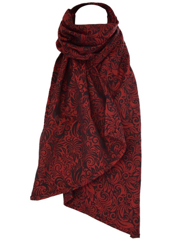 Šála Flora red velvet 170 cm