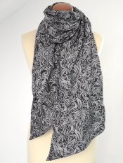 Šála Flora monochrome 180 cm